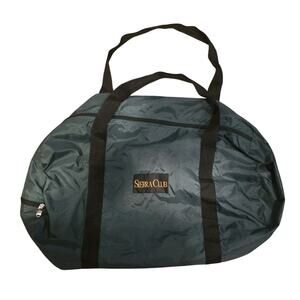 Vintage Sierra Club Duffle Travel Gym Bags Forest Green Top Handles Foldable